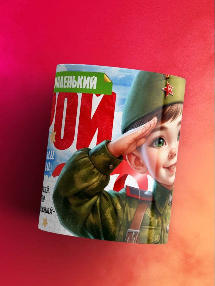 Детская кружка на 23 февраля Олежка  маленький герой  Иннополис