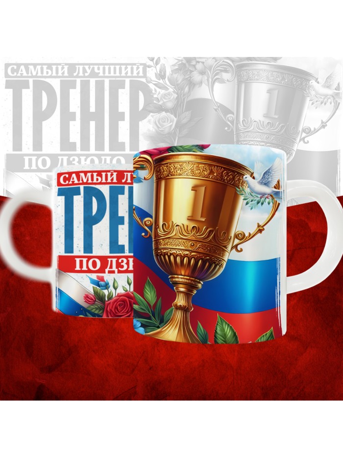 Кружка с принтом: Самый лучший тренер по По Дзюдо, белая, 330 мл  Иннополис