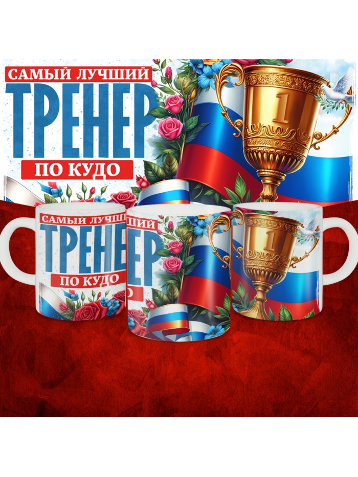 Кружка с принтом: Самый лучший тренер по По Кудо, белая, 330 мл  Иннополис