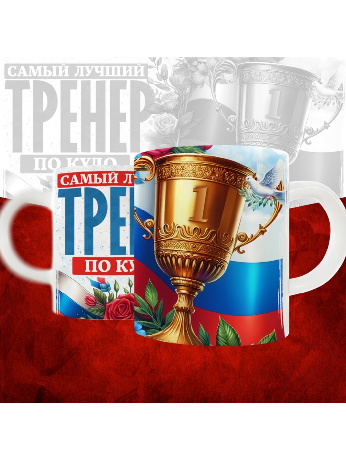 Кружка с принтом: Самый лучший тренер по По Кудо, белая, 330 мл  Иннополис