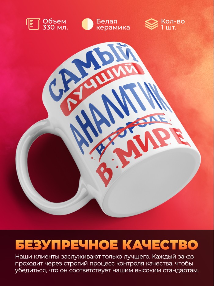 Кружка, Лучший в мире Аналитик, 330мл  Иннополис